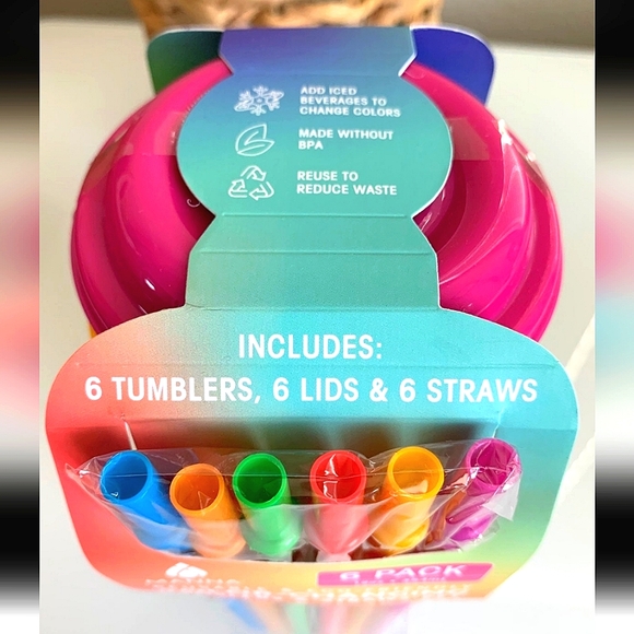 🆕️Manna Hydration 12oz Reusable Color Changing Tumber Set⭐️6pk RAINBOW - Picture 7 of 10